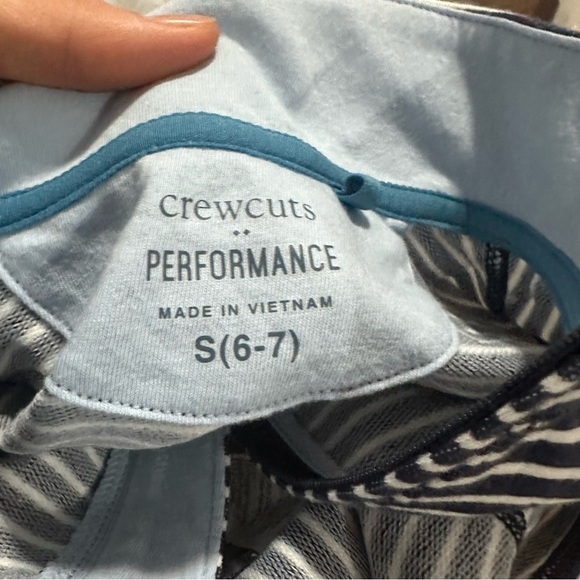 J crew navy white Boys' striped performance half-zip - Picture 3 of 4